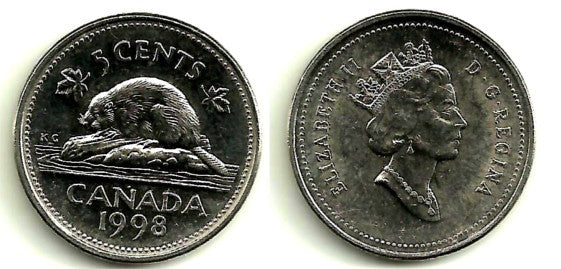 (182) Canadá. 1998. 5 Cents (SC)