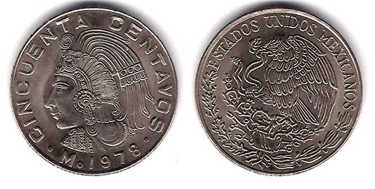 (452) Estados Unidos Mexicanos. 1978. 50 Centavos (SC)