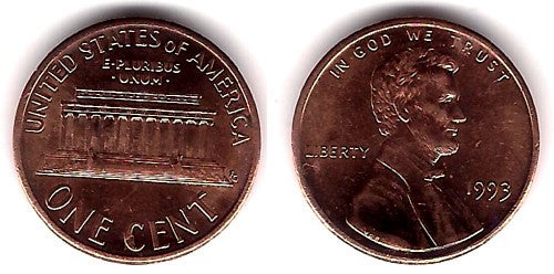 (201) Estados Unidos de América. 1993. 1 Cent (EBC)