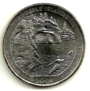 Estados Unidos de América. 2018(S). Quarter Dollar (SC) Apostle Islands