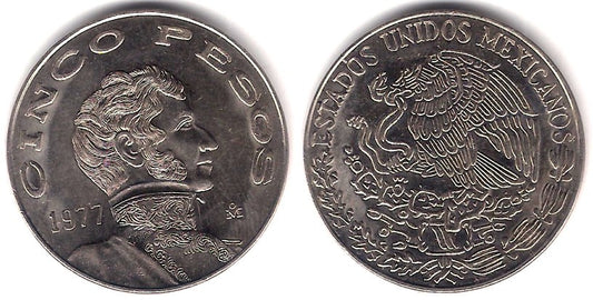 (472) Estados Unidos Mexicanos. 1977. 5 Pesos (SC)