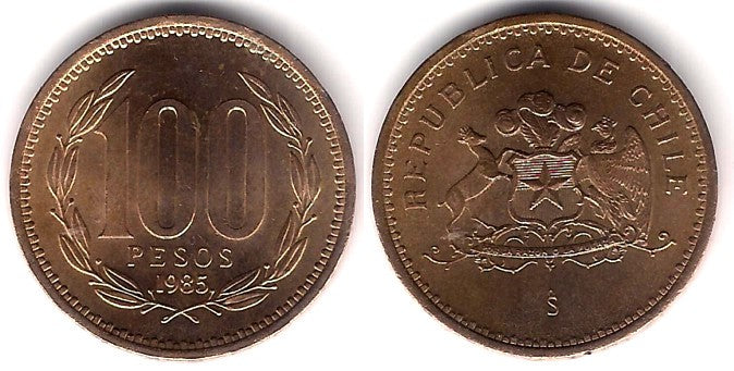 (226.1) Chile. 1985. 100 Pesos (EBC)