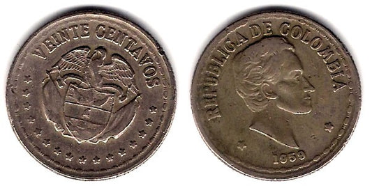 (215.1) Colombia. 1959. 20 Centavos (MBC-)