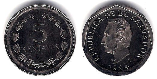 (154b) El Salvador. 1994. 5 Centavos (SC)
