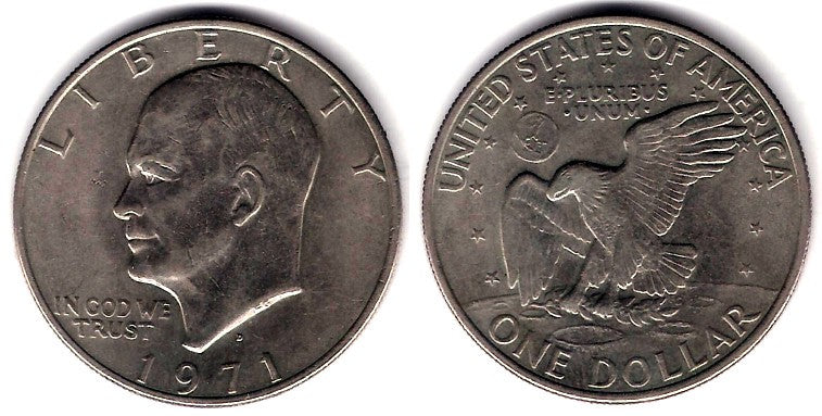 (203) Estados Unidos de América. 1971(D). 1 Dollar (MBC)