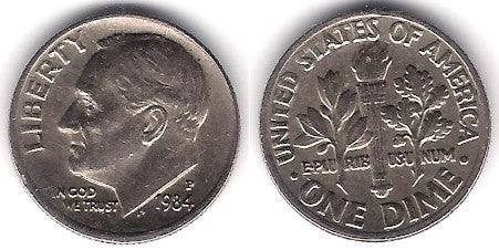 (195a) Estados Unidos de América. 1984(P). 1 Dime (MBC)