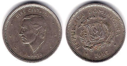 (60) República Dominicana. 1987. 10 Centavos (MBC)