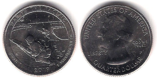 Estados Unidos de América. 2019(P). Quarter Dollar (SC) War in the Pacific