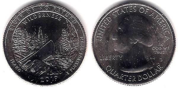Estados Unidos de América. 2019(D). Quarter Dollar (SC) River of No Return
