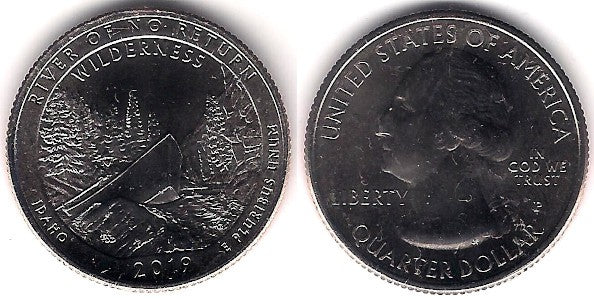 Estados Unidos de América. 2019(P). Quarter Dollar (SC) River of No Return