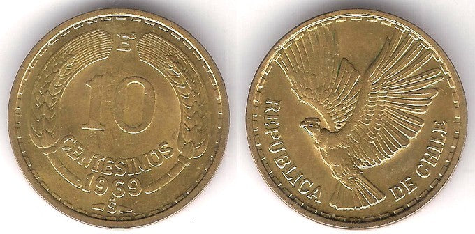 (191) Chile. 1969. 10 Centesimos (SC)