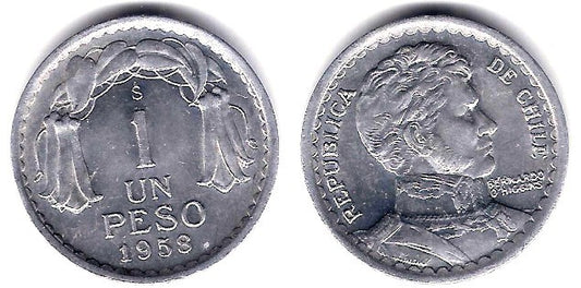 (179a) Chile. 1954. 1 Peso (SC)