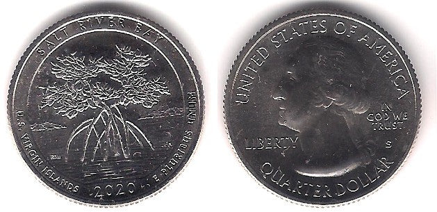 Estados Unidos de América. 2020(S). Quarter Dollar (SC) Salt River Bay