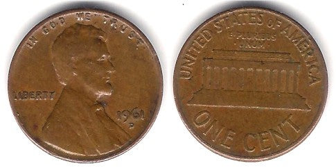(201) Estados Unidos de América. 1961(D). 1 Cent (MBC)