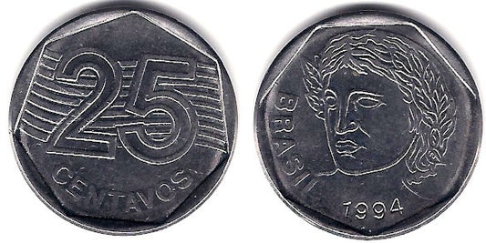 (634) Brasil. 1994. 25 Centavos (MBC+)