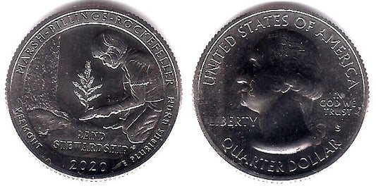 Estados Unidos de América. 2020(S). Quarter Dollar (SC) Marsh-Billings-Rockefeller