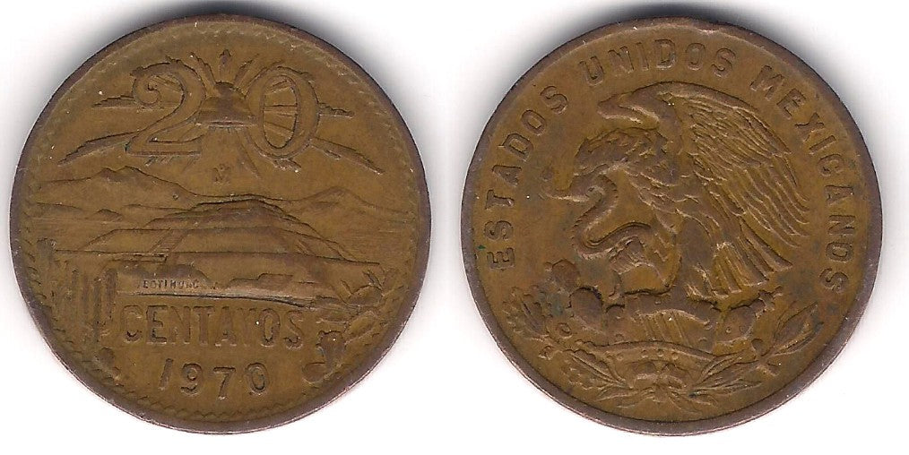 (440) Estados Unidos Mexicanos. 1970. 20 Centavos (MBC)