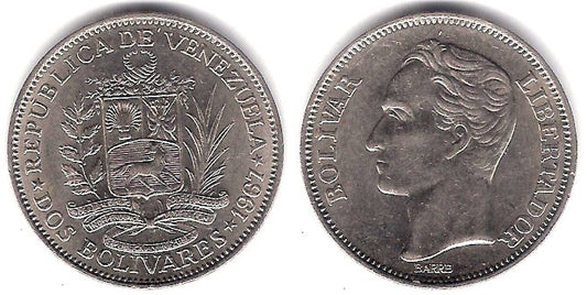 (Y43) Venezuela. 1967. 2 Bolivares (EBC)