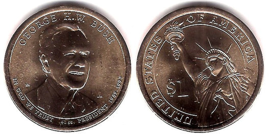 Estados Unidos de América. 2020(D). 1 Dollar (SC) George H.W. Bush