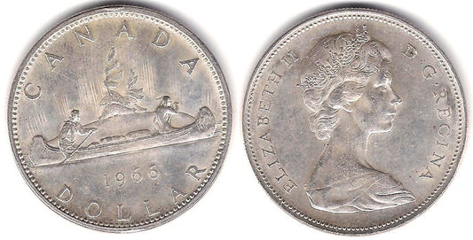 (64.1) Canadá. 1966. 1 Dollar (MBC+) (Plata)
