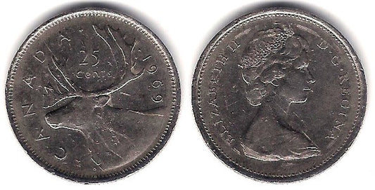 (62b) Canadá. 1969. 25 Cents (MBC)