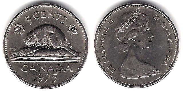 (60.1) Canadá. 1975. 5 Cents (MBC)