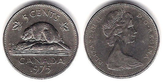 (60.1) Canadá. 1975. 5 Cents (MBC)