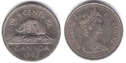 (60.2a) Canadá. 1987. 5 Cents (MBC)