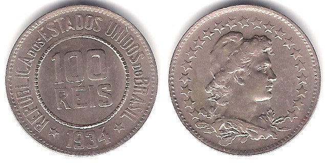 (518) Brasil. 1934. 100 Reis (EBC-)