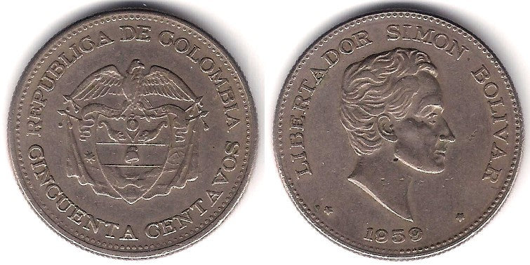 (217) Colombia. 1959. 50 Centavos (MBC)