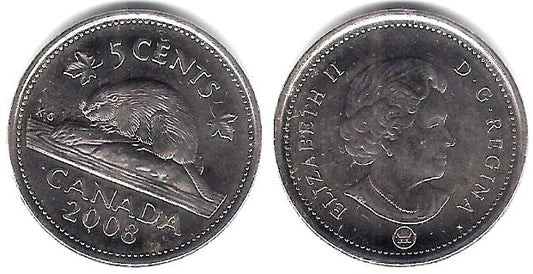 (491) Canadá. 2008. 5 Cents (SC)