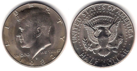 (A202b) Estados Unidos de América. 1982(D). Half Dollar (EBC)