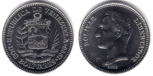 (Y43a.2) Venezuela. 1990. 2 Bolivares (SC)