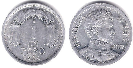(179a) Chile. 1954. 1 Peso (EBC)