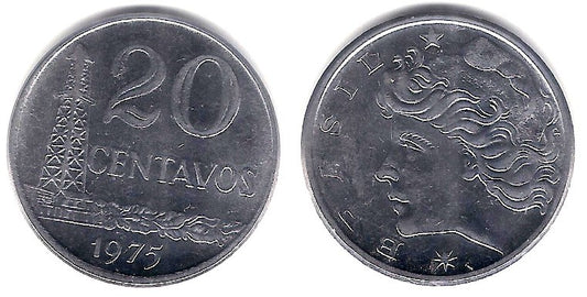 (579.1a) Brasil. 1975. 20 Centavos (EBC)