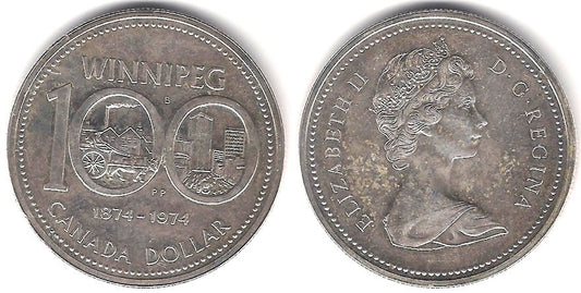 (88a) Canadá. 1974. 1 Dollar (MBC+) (Plata)
