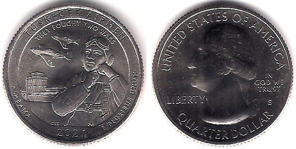 Estados Unidos de América. 2021(S). Quarter Dollar (SC) Tuskegee Airmen