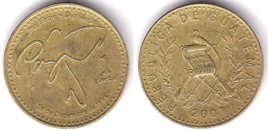 (284) Guatemala. 2001. 1 Quetzal (BC)