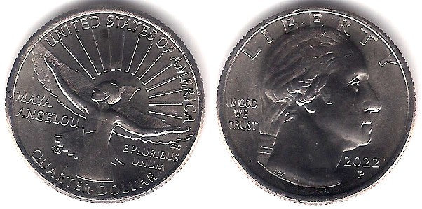 Estados Unidos de América. 2022(P). Quarter Dollar (SC) Maya Angelou
