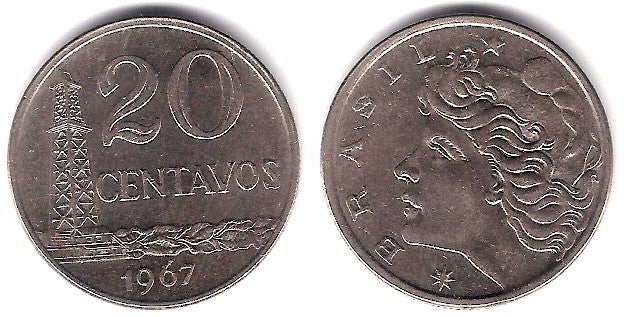 (579.1) Brasil. 1967. 20 Centavos (MBC)