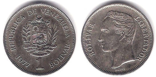 (Y52) Venezuela. 1977. 1 Bolivar (EBC)
