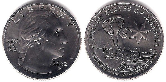 Estados Unidos de América. 2022(P). Quarter Dollar (SC) Wilma Mankiller