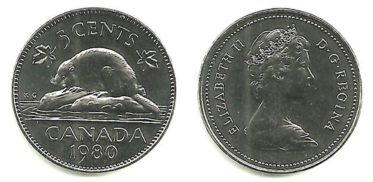 (60.2) Canadá. 1980. 5 Cents (SC)