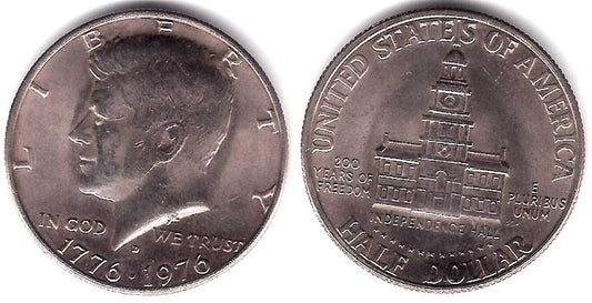 (205) Estados Unidos de América. 1976(D). Half Dollar (SC)