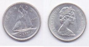 (77.1) Canadá. 1975. 10 Cents (EBC)