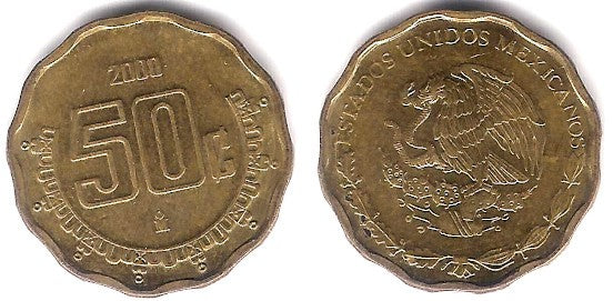 (549) Estados Unidos Mexicanos. 2000. 50 Centavos (MBC)