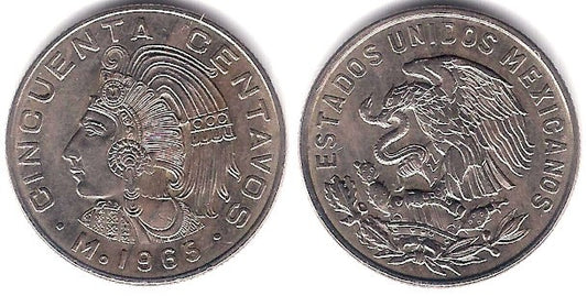 (451) Estados Unidos Mexicanos. 1965. 50 Centavos (MBC+)