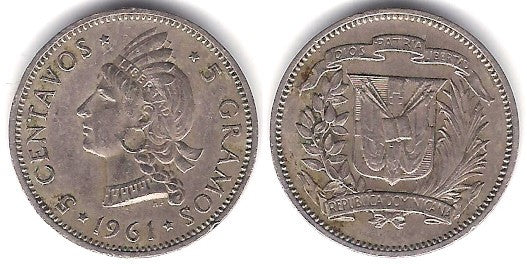 (18) República Dominicana. 1961. 5 Centavos (MBC)