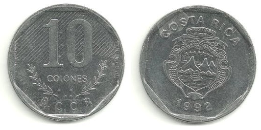 (215.1) Costa Rica. 1992. 10 Colones (SC)