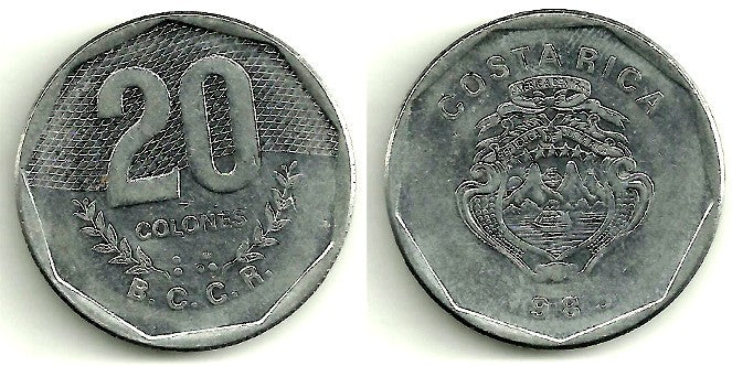 (216.2) Costa Rica. 1985. 20 Colones (MBC)